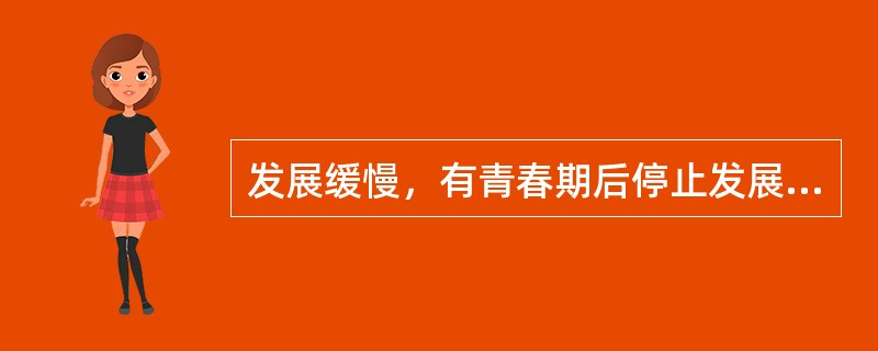 发展缓慢，有青春期后停止发展倾向的是（　　）。