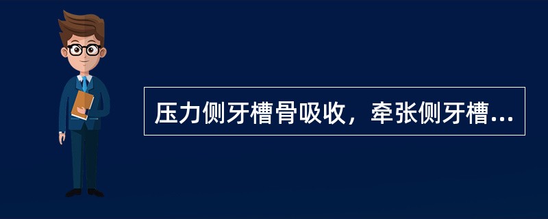 压力侧牙槽骨吸收，牵张侧牙槽骨沉积，表明（　　）。