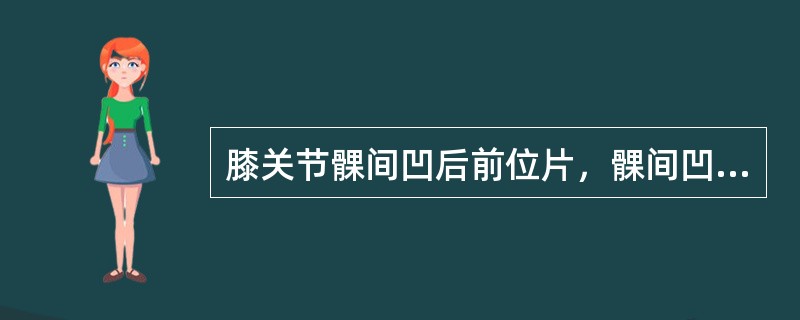 膝关节髁间凹后前位片，髁间凹呈（）