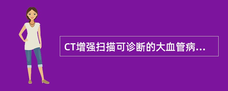 CT增强扫描可诊断的大血管病变，不包括（）