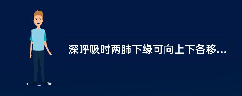 深呼吸时两肺下缘可向上下各移动多大范围