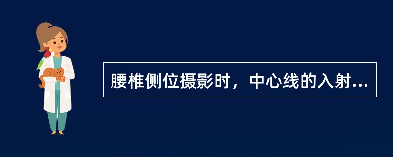 腰椎侧位摄影时，中心线的入射点是（）