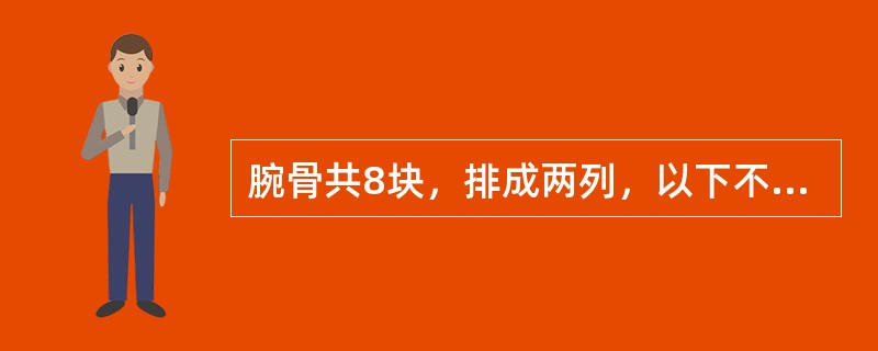 腕骨共8块，排成两列，以下不属于近侧列腕骨的是（）