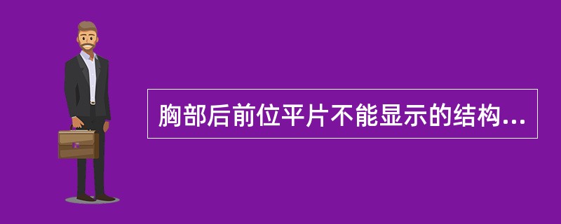 胸部后前位平片不能显示的结构是（　　）。