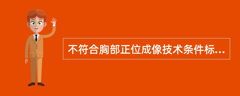 不符合胸部正位成像技术条件标准的是（　　）。