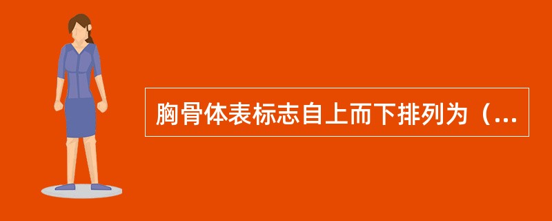 胸骨体表标志自上而下排列为（　　）。