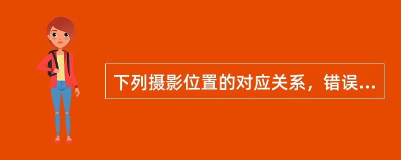 下列摄影位置的对应关系，错误的是（　　）。
