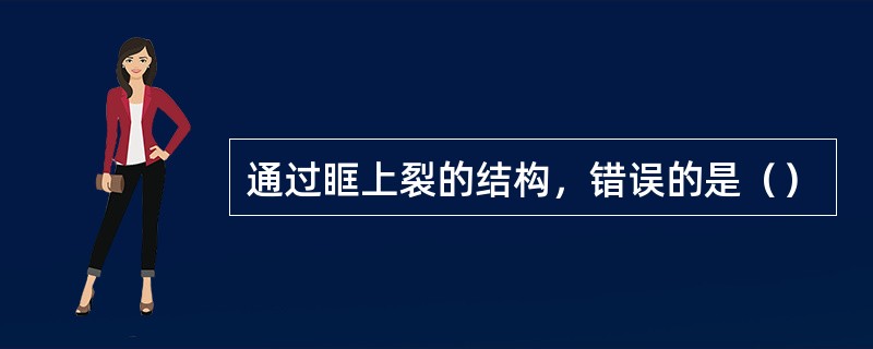 通过眶上裂的结构，错误的是（）