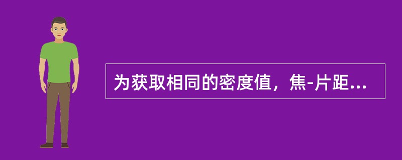 为获取相同的密度值，焦-片距从100cm提高到300cm，则所需曝光量为原曝光量的多少倍（）