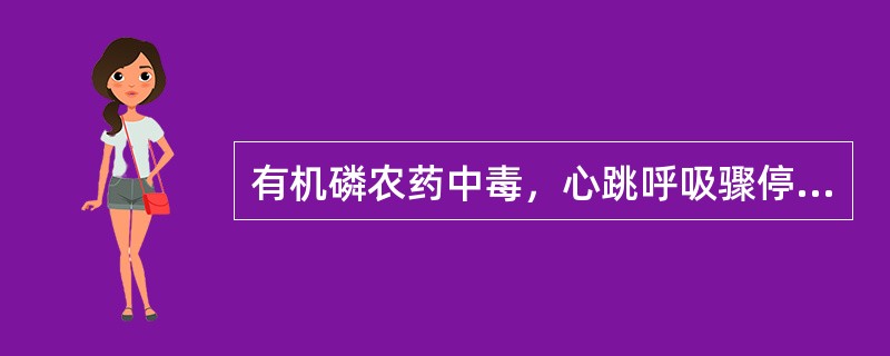 有机磷农药中毒，心跳呼吸骤停（　　）。