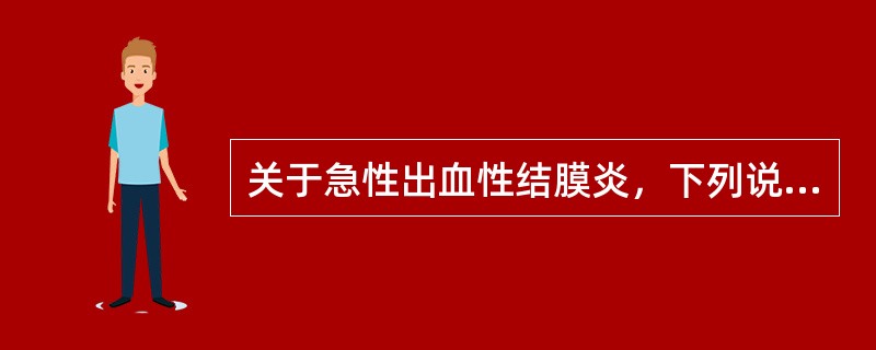 关于急性出血性结膜炎，下列说法错误的是（　　）。