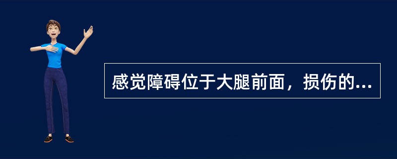 感觉障碍位于大腿前面，损伤的神经是（　　）。