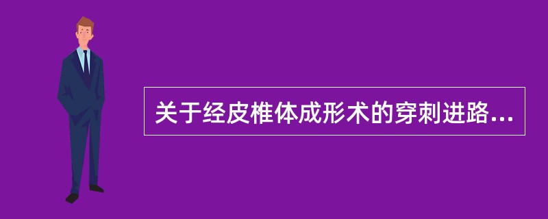 关于经皮椎体成形术的穿刺进路不正确的是（　　）。