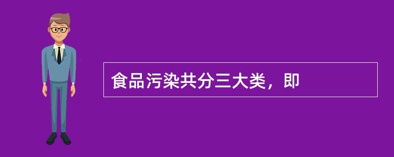 食品污染共分三大类，即