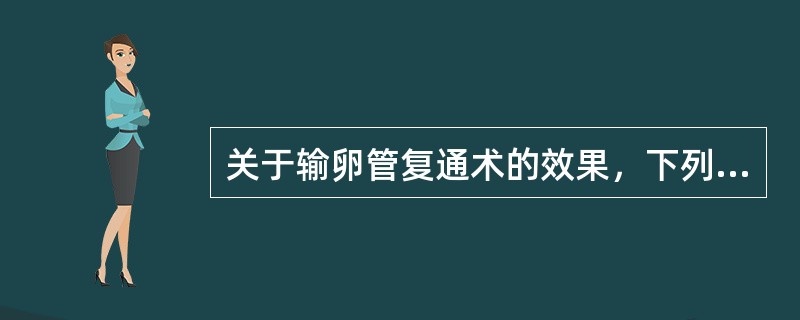 关于输卵管复通术的效果，下列哪项是错误的