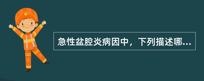 急性盆腔炎病因中，下列描述哪项不正确