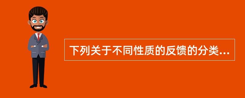 下列关于不同性质的反馈的分类，正确的是