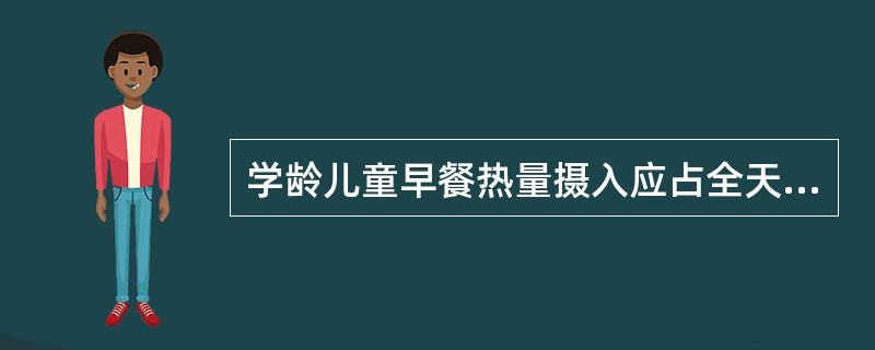 学龄儿童早餐热量摄入应占全天热量摄入的