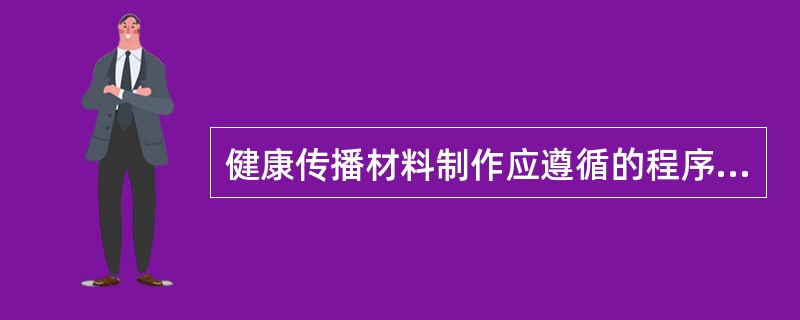 健康传播材料制作应遵循的程序是制订计划、形成初稿、预试验和（　　）。