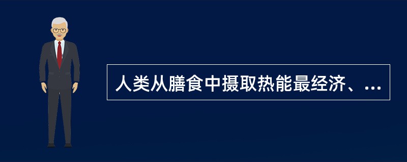 人类从膳食中摄取热能最经济、最主要的来源是