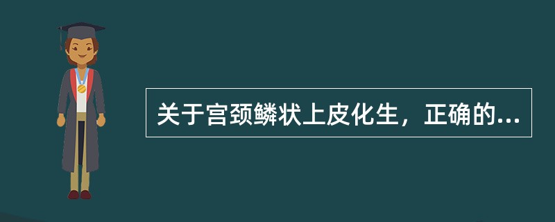 关于宫颈鳞状上皮化生，正确的是（　　）。