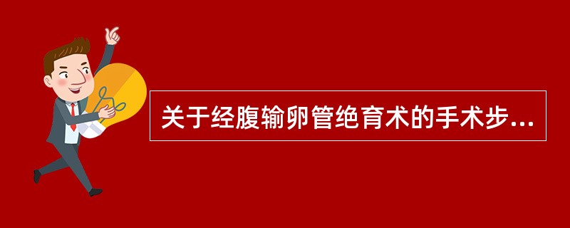 关于经腹输卵管绝育术的手术步骤，下列叙述错误的是（　　）。