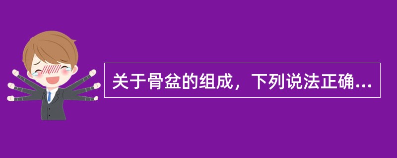 关于骨盆的组成，下列说法正确的是（　　）。