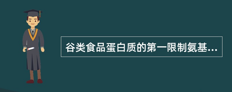 谷类食品蛋白质的第一限制氨基酸是（　　）。