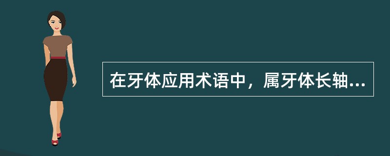 在牙体应用术语中，属牙体长轴的定义是