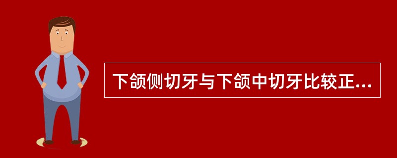 下颌侧切牙与下颌中切牙比较正确的是（　　）。