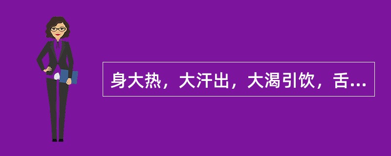 身大热，大汗出，大渴引饮，舌苔黄燥，脉洪，其证候是