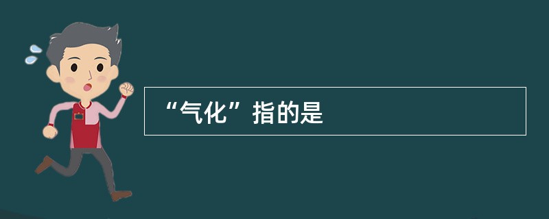 “气化”指的是