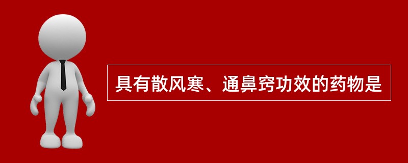 具有散风寒、通鼻窍功效的药物是