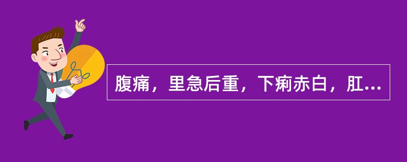 腹痛，里急后重，下痢赤白，肛门灼热，小便赤涩，苔黄腻，脉滑数。其治法宜：