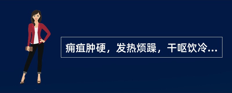 痈疽肿硬，发热烦躁，干呕饮冷，大便秘结，舌干口苦，脉沉实。治疗宜选用