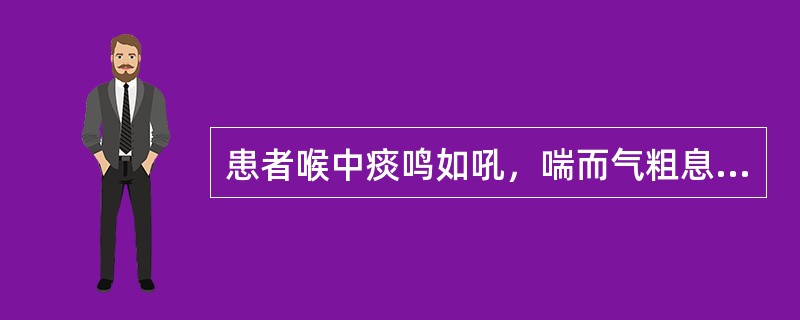 患者喉中痰鸣如吼，喘而气粗息涌，胸高胁胀，咳呛阵作，咳痰色黄，黏浊稠厚，排吐不利，口苦，口渴喜饮，汗出，面赤，舌质红苔黄腻，脉滑数。其证候是