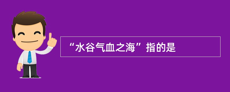 “水谷气血之海”指的是