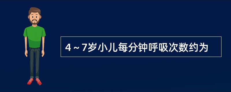 4～7岁小儿每分钟呼吸次数约为