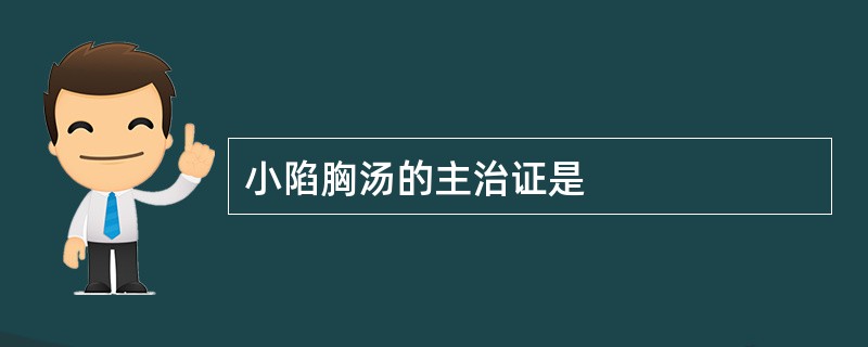 小陷胸汤的主治证是