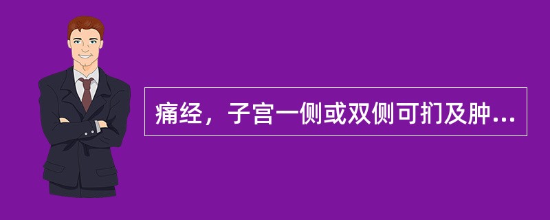 痛经，子宫一侧或双侧可扪及肿物，活动受限