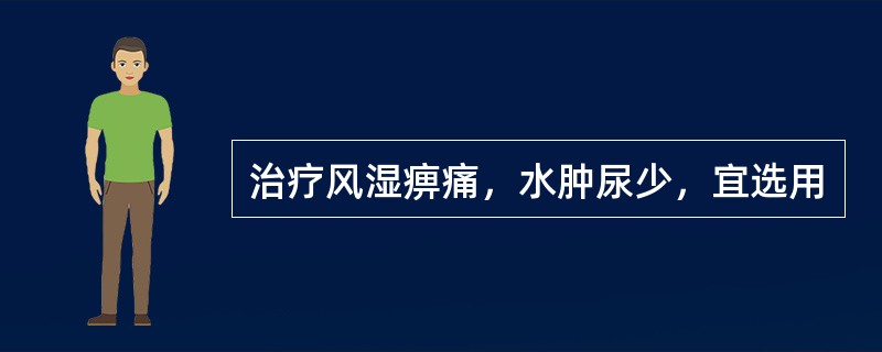 治疗风湿痹痛，水肿尿少，宜选用