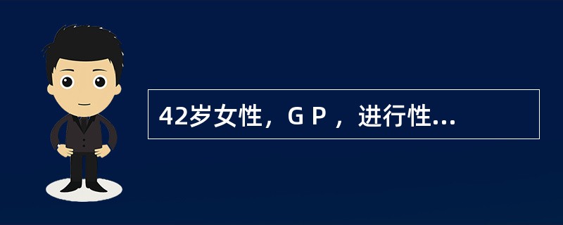 42岁女性，G P ，进行性痛经10年。近2年发现右下腹有一逐渐增长的包块，经期有发热及性交痛。查体：阴道后穹隆有2个直径分别为0cm及5cm触痛结节；子宫后位、固定、正常大小，双骶韧带增粗，触痛(+