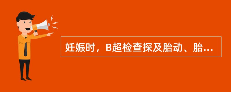 妊娠时，B超检查探及胎动、胎心搏动是在