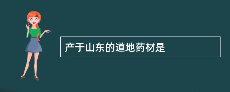 产于山东的道地药材是