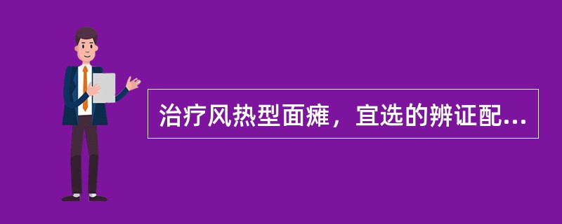 治疗风热型面瘫，宜选的辨证配穴是()