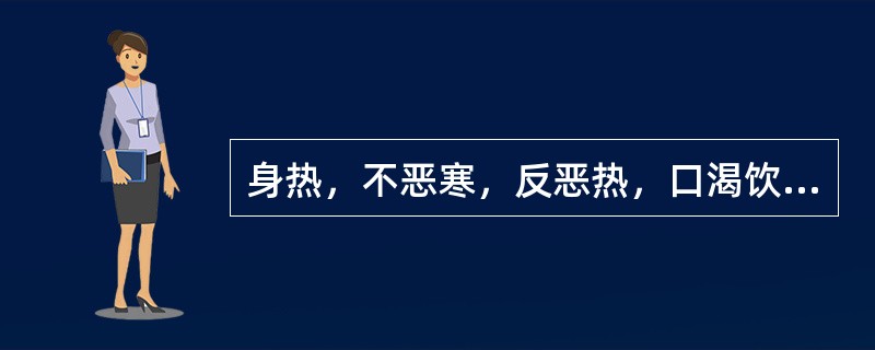 身热，不恶寒，反恶热，口渴饮冷，蒸蒸汗出，舌红，脉洪数，其证候是