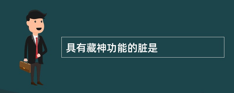 具有藏神功能的脏是