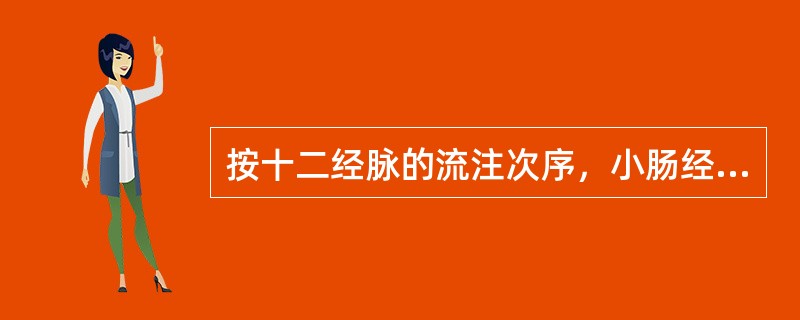 按十二经脉的流注次序，小肠经向下流注的经脉是