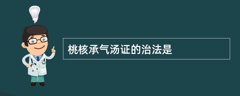 桃核承气汤证的治法是