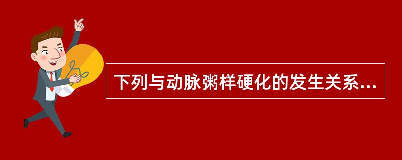 下列与动脉粥样硬化的发生关系最密切的是